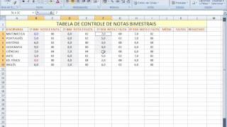 Tabela Excel Controle de Notas de alunos [upl. by Kopple]