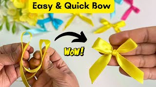 Very Easy Step By Step Bow Making  DIY Ribbon Bow  Ribbon Hair Bow Tutorial  How To Make Bow [upl. by Denyse824]