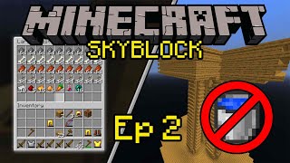 Minecraft Skyblock Episode2 Mob Grinder And Iron [upl. by Airekahs]