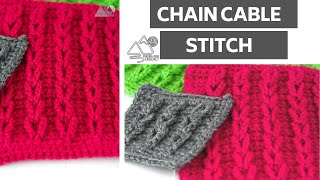 CROCHET Chain Cable Stitch  Jacobs Ladder Stitch How to Crochet by Winding Road Crochet [upl. by Helsell]