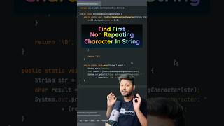 Find First Non Repeating Character In String coding javaframework programming [upl. by Enyawud151]