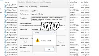 Application Identity Service Access is Denied Not Starting Automatically FIXED [upl. by Mailli]