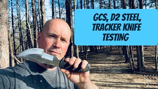 GCS Handmade Tracker Knife D2 steel Full Test [upl. by Eikram67]