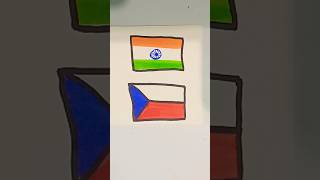 Indiaczech republic flag youtubeshorts art [upl. by Acinoryt]