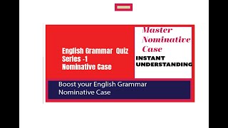 English Grammar Quiz Series 1 Understanding Nominative Case Englishlearning Grammar rules [upl. by Bernie25]