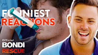 FUNNIEST Reactions to the Green Whistle Analgesic Gas on Bondi Rescue [upl. by Ydnac592]