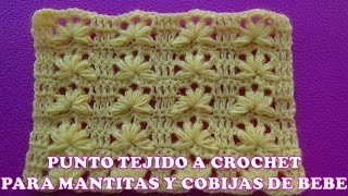 Punto tejido a crochet o ganchillo para Mantitas y cobijas de bebe paso a paso FÁCIL Y RÁPIDO [upl. by Revert]