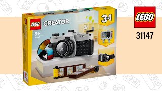 LEGO® Creator 3in1 Retro Camera 31147261 pcs TV amp Video Camera Speed Build TopBrickBuilderLite [upl. by Einafit]