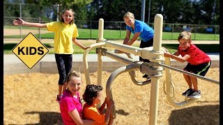 Learn English Words Opposites Front Back Playground with Sign Post Kids [upl. by Seltzer]