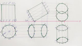 Projections Of Solids Inclined to Both H PampVP [upl. by Anastos]