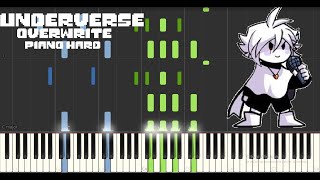 Overwrite from Underverse  Hard mode Piano Tutorial Midi visualizer [upl. by Ihsir323]