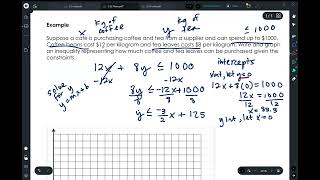 Algebra I Notes 222 Writing and Graphing Linear Inequalities from Word Problems [upl. by Carmina590]