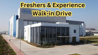 INTAS Walkin Drive freshers amp Experience  BPharmDPharmScience Graduates  intaspharma [upl. by Ycniuqal]