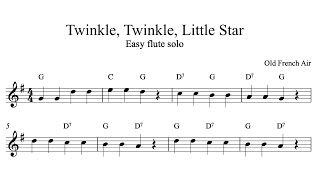 Flute sheet music  Twinkle Twinkle Little Star [upl. by Treve]