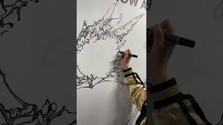 Japanese manga live painter Shinnosuke Uchida doing her live drawing session at NZ Overload 24 [upl. by Wasserman]