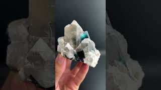 😱Blue Cap 💙Tourmaline Crystals  Quartz amp Albite From Paprok Afghanistan crystals quartzcrystall [upl. by Lamek]