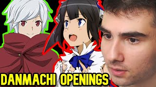 DanMachi All Openings 15 REACTION ｢ダンジョンに出会いを求めるのは間違っているだろうか 海外の反応｣ [upl. by Acherman]