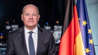 Neujahrsansprache Scholz blickt zuversichtlich in die Zukunft [upl. by Llertnek]