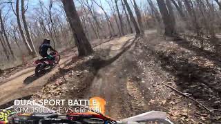 KTM 350 EXCF vs Honda CRF 450L  dual sport  enduro trail battle [upl. by Secnarf]