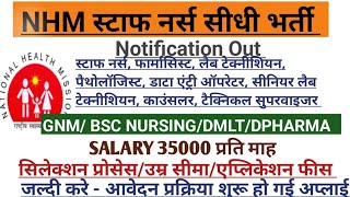 NHM STAFF NURSE VACANCY 2024 l STAFF NURSE VACANCY 2024 l NURSING VACANCY l NHM STAFF NURSE VACANCY [upl. by Shyamal]