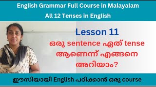 Tenses in English grammar Malayalam Class  English Grammar Course in Malayalam [upl. by Dlopoel]