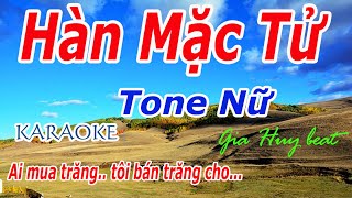 Karaoke  Hàn Mặc Tử  Tone Nữ  Nhạc Sống  gia huy beat [upl. by Christoph]