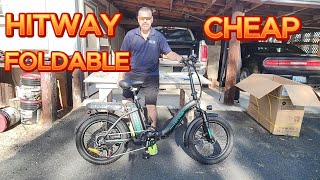 Cheap foldable HITWAY BK6M E bike specs and assembly [upl. by Nabroc416]