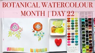 🎉🎉 BOTANICAL Watercolour Month Day 22  Step by Step Tutorial JUL 2024 [upl. by Hallock]