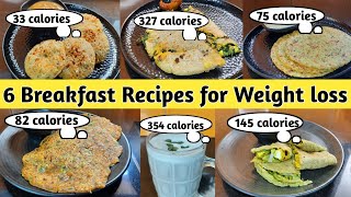 6 Breakfast recipes for weight loss  High Protein breakfast  Diet recipes to lose weight fast [upl. by Auhso185]