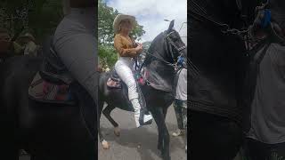 Cabalgata The Most Beautiful Women Riding shortshorts horse horses caballos horseriding rodeo [upl. by Letnuahs236]