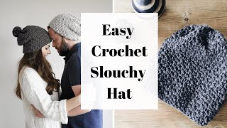 How to crochet a slouchy hat  Easy crochet tutorial [upl. by Nnylirak944]