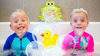 BATH SONG  Nursery Rhymes amp Kids Songs Gaby and Alex [upl. by Anilak]