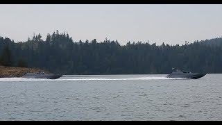 US Navy SEAL Assualt Boats operated by Navy SWCC personnel transiting Deception Pass [upl. by Kally]