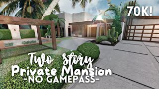 roblox bloxburg  no gamepass two story private modern mansion  70k ꒰exterior build꒱  itapixca [upl. by Matthews]