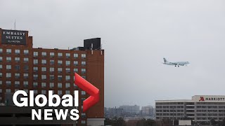 Long lines guests leaving rooms at Canada’s COVID19 quarantine hotels [upl. by Norehs]