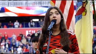 Nini Iris  National Anthem at the New York Red Bulls vs Columbus Crew MLS Playoff Game [upl. by Dadelos399]