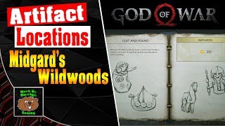 God of War  All Artifact Locations for Midgards Wildwoods  Lost and Found Artifact Set [upl. by Bonine]