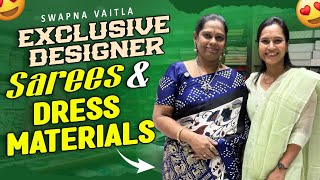 Exclusive Designer Sarees amp Dress Materialsswapnavaitla youtube foryou saree handloom [upl. by Katalin]