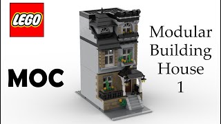 Lego MOC  Modular Building House 1  Digital Speed Build [upl. by Hornstein]