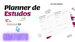 Planner de Estudos para Imprimir PDF grátis [upl. by Ahsena622]