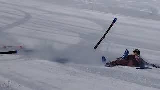 Ski carving crash [upl. by Ayit923]