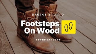 Footsteps On Wood Sound Effect  100 Royalty Free  No Copyright Strikes [upl. by Ollehcram671]