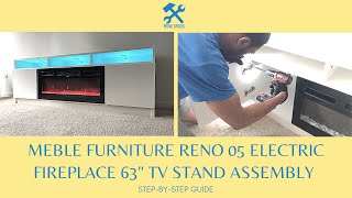 Meble Furniture RENO 05 Fireplace TV Stand Assembly Anirudh TV Stand For TVs up to 70quot w Fireplace [upl. by Uzzia]