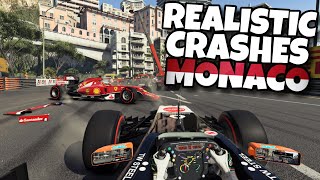 REALISTIC F1 CRASHES MONACO [upl. by Einahpet]