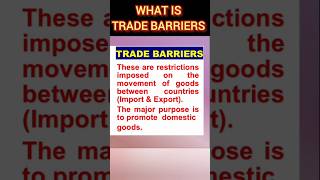 What is Trade Barriers I Trade Barriers kya hote hi shorts bba [upl. by Aikram942]