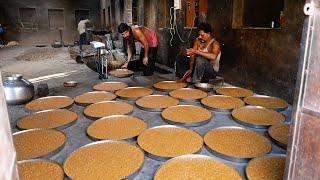 Indian Street Food  GIANT HALWA PUDDING CAKE Pali Rajasthan India [upl. by Lytsirk]