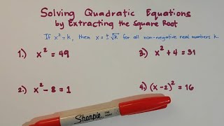 How to Solve Quadratic Equations by Extracting the Square Root MathTeacherGon [upl. by Monroe]