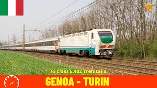 Cab ride GenoaGenova  TurinTorino Porta Nuova Italy train drivers view in 4K [upl. by Gessner]