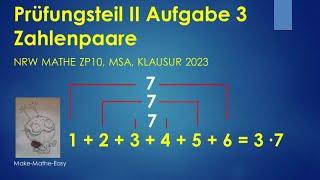 Prüfungsteil 2 Mathe ZP10 NRW 2023 Aufgabe 3 Zahlenpaare [upl. by Berkly]