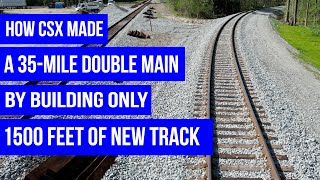 How CSX Built a 35 mile Double Track Main Line Using Only 1500 Feet of New Track [upl. by Lyssa]